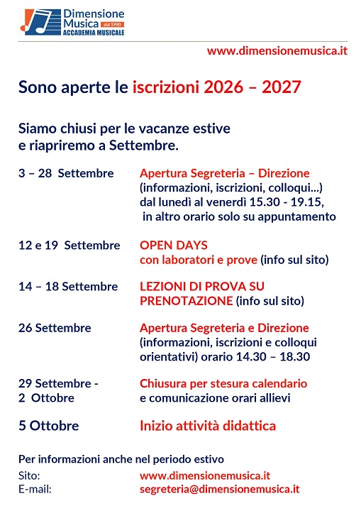 Orari chiusura estiva 2026