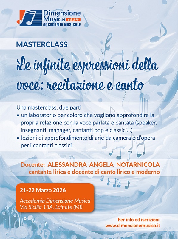 Le infinite espressioni della voce - masterclass con Alessandra Angela Notarnicola