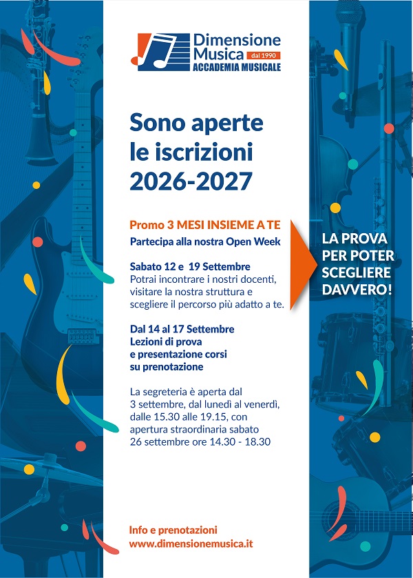 Sono aperte le iscrizioni 2026